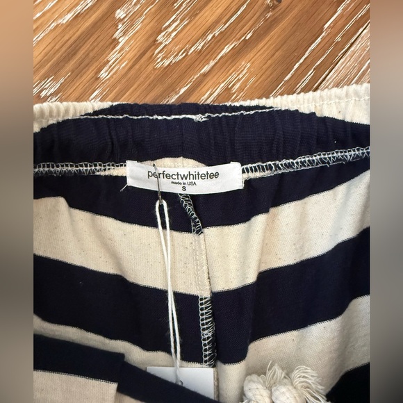 Perfectwhitetee Liz Tennessee Short in Natural & Navy Stripe NWT - Picture 7 of 12
